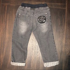 Gray distressed jeans